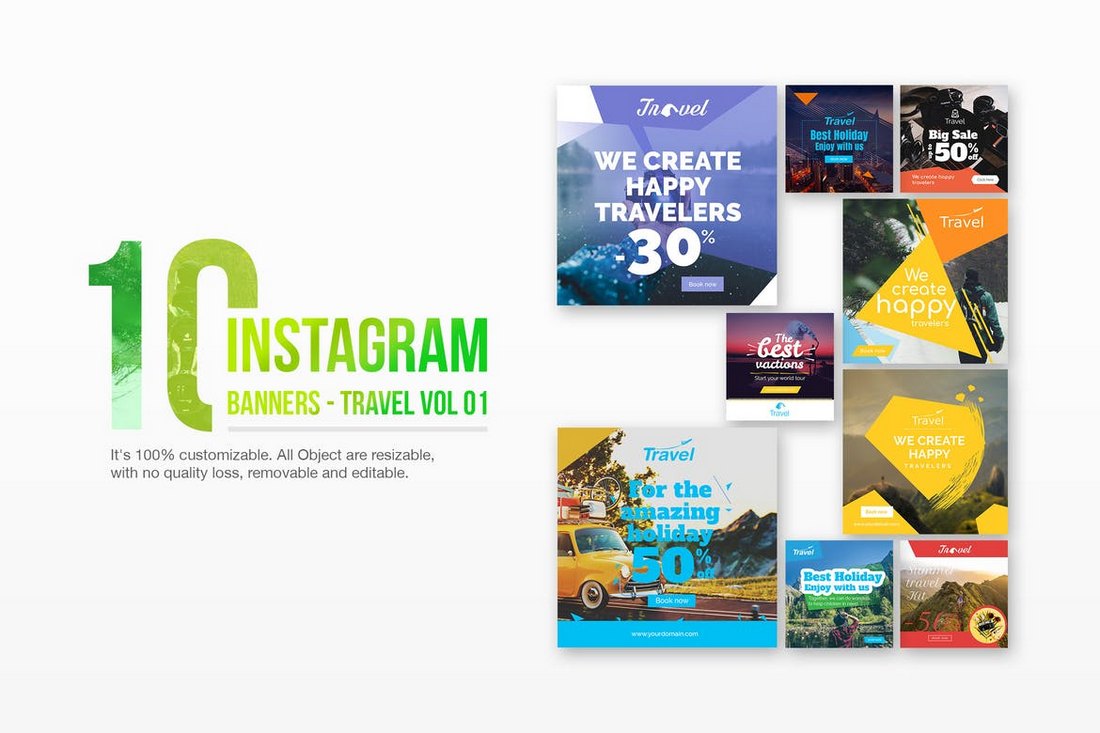 10 Instagram Travel Banner Templates