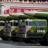 In this file photo, China&#x27;s People&#x27;s Liberation Army displays DF-26 ballistic missiles in a parade. (Associated Press/File)  **FILE**