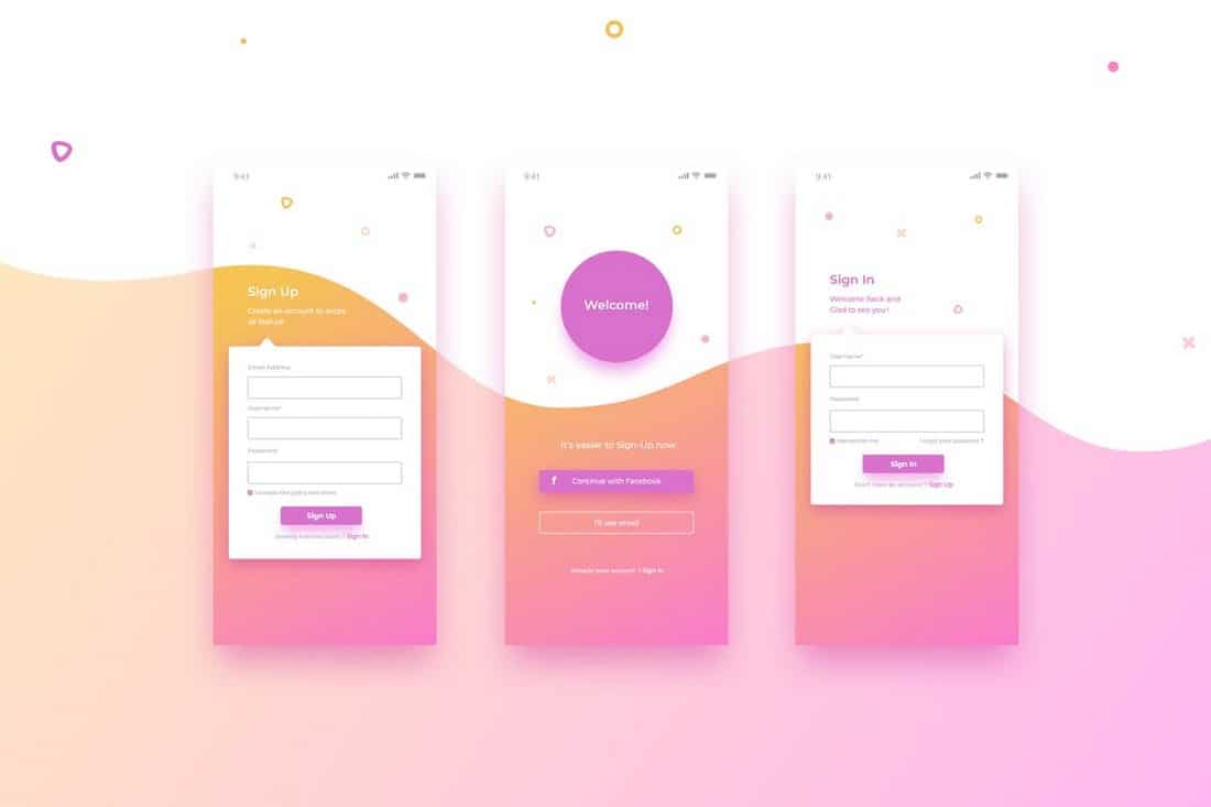 ADL - Login Screen Sketch Template