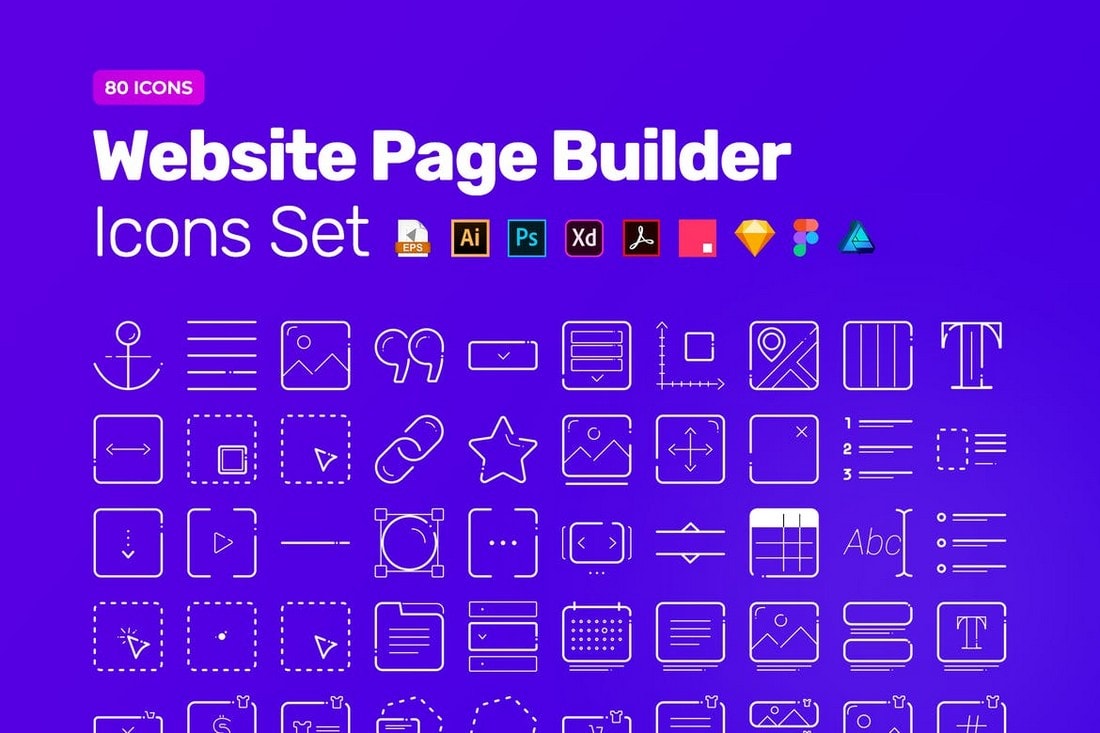 Website Page Builder Icon Pack