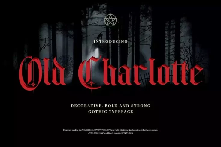 View Information about Old Charlotte Decorative Gothic Medieval Font